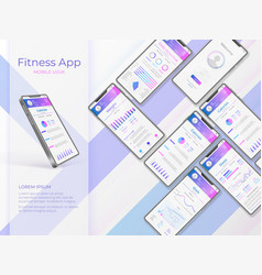 3d Fitness App Android Application Design Mockup