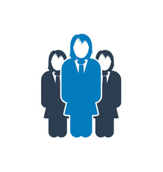 Business Women Team Icon Flat Style Eps