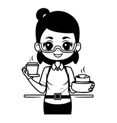 Coffee Shop Girl Holding Cup