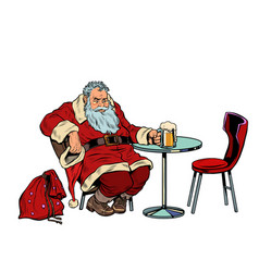 Santa Claus Drinks Beer At The Bar Christmas