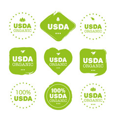 Fresh Healthy Usda Organic Set Logo Labels