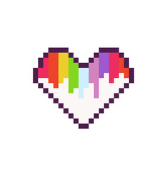 Pixel Heart Lgbt Rainbow 8 Bit Retro Y2k