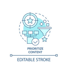 Prioritize Content Turquoise Concept Icon