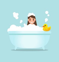 Woman Bathing Cartoon