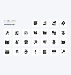 25 Womens Day Solid Glyph Icon Pack Icons