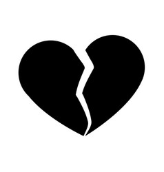 Heart broken sad separation outline Royalty Free Vector