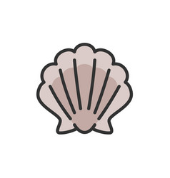 Seashell shell line icon Royalty Free Vector Image
