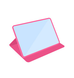 Cute Pink Tablet Computer Isolated On White