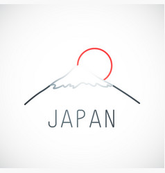 Mount Fuji Kyoto And Red Sun Japan Simple Emblem