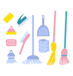 Set Of Cleaning Accessories Clipart Collection Of