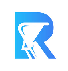 Letter R Excavator Logo For Construction Company