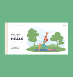 Woman Practice Outdoor Yoga Landing Page Template