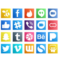 All In One Social Media Icon Set 20 Icons