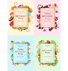 Colorful Birthday Party Invitation Cards