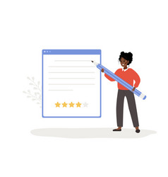 Customer Review Concept African Woman Holding