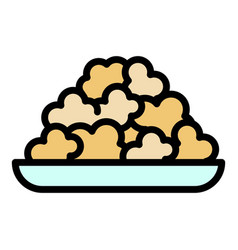 Popcorn Plate Icon Flat