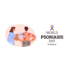 Psoriasis World Awareness Day Banner Template Flat