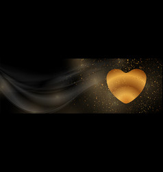 Wavy St Valentines Day Background With Golden