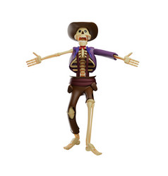 3d Skull Cowboy Cartoon Picture Scream And Open