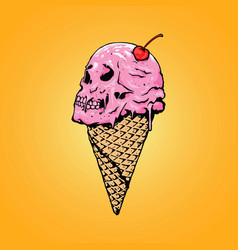 Ice Cream Skull T Shirt Design