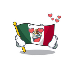 In Love Flag Mexico Isolated With Character