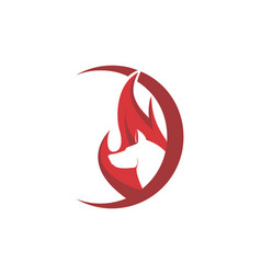 Dog And Fire Design Logo