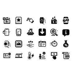 Set Of Technology Icons Related To Covid19