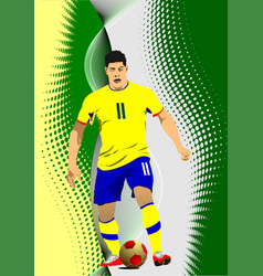 Soccer Game Poster Football Colored 3d Hand Drawn