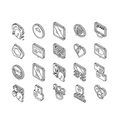 Testimonial Customer Review Isometric Icons Set