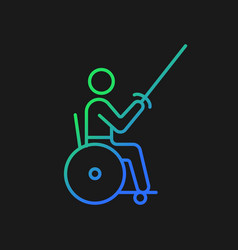 Wheelchair Fencing Gradient Icon For Dark Theme