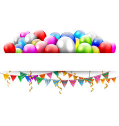 Balloons Floating And Triangle Bunting Flags