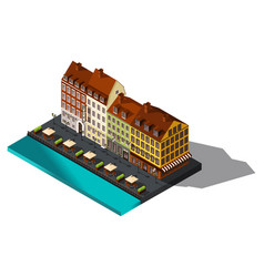 Isometric Icon 3d Street From Old Dov By The Sea