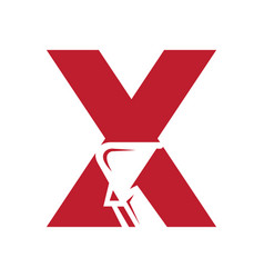 Letter X Excavator Logo For Construction Company