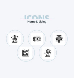 Home And Living Line Icon Pack 5 Icon Design