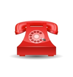 Red Phone With Rotary Dial Isolated