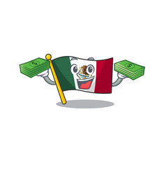 With Money Bag Flag Mexico Isolated