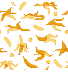 Banana Peel Seamless Pattern Yellow Fresh Fruit