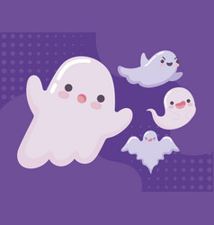 Icons Set Cute Ghosts