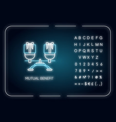 Mutual Benefit Neon Light Icon Outer Glowing