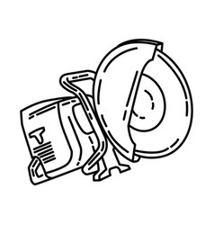 Portable Concrete Cutter Icon Doodle Hand Drawn