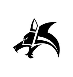 A Black Wolf Side View Head Icon