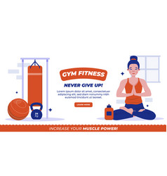 Flat Design Gym Fitness Ad Template