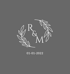 Initial Letter Rm Monogram Wedding Logo