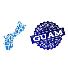 People Collage Of Mosaic Map Of Guam Island