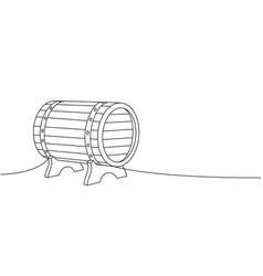 Wooden Barrel Old Cask One Line Continuous