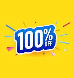 Bold Font Label With Text 100 Percent Off Mega