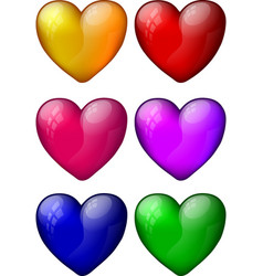 Colorful Glossy Heart Set