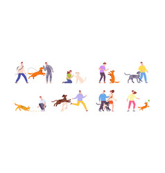 Owner Training Dog People Teaching Dogs Commands