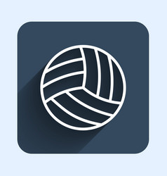 White Line Volleyball Ball Icon Isolated With Long