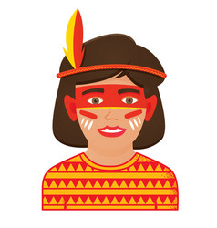 Face Painting Icon With Boy With Native American